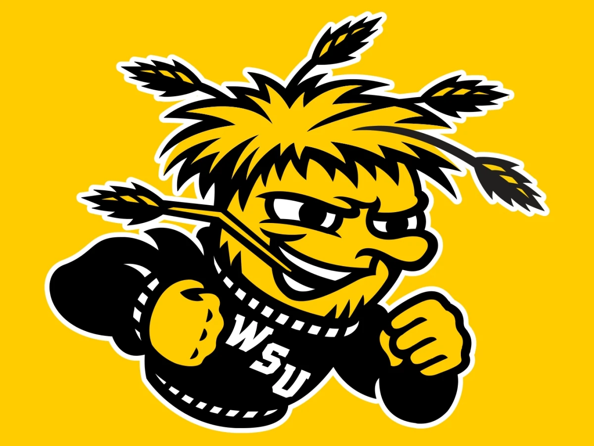 The WSU Mascot of a anthropomorphic wheat shock