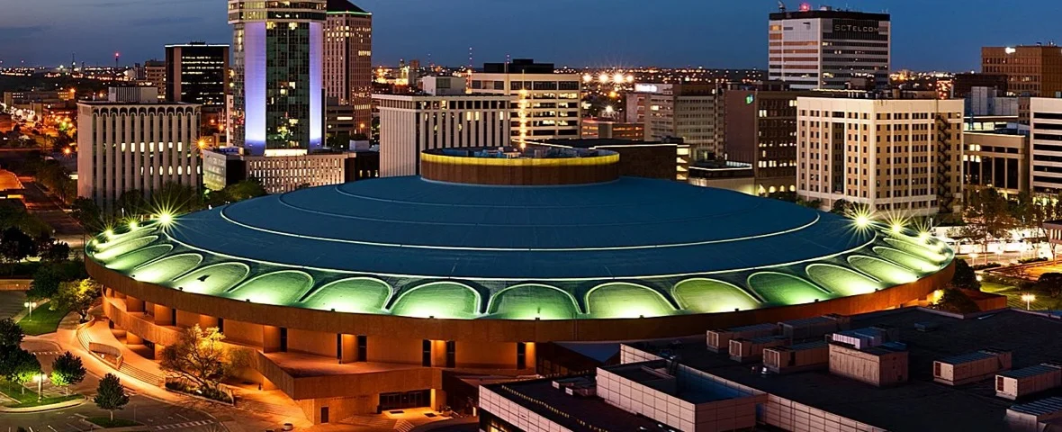 Night view of Century II Convention Center